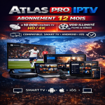 Abonnement ATLAS PRO IPTV 12 Mois – +10 000 Chaînes HD/4K & VOD